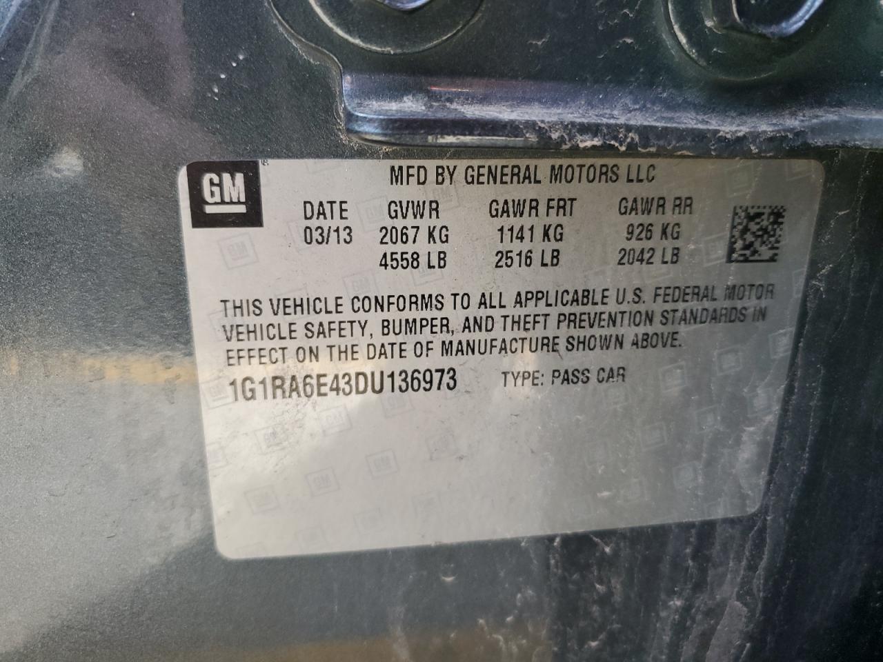 Photo 11 VIN: 1G1RA6E43DU136973 - CHEVROLET VOLT 