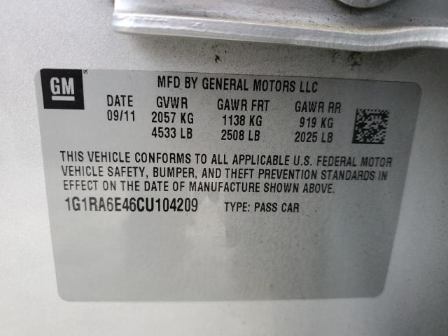 Photo 11 VIN: 1G1RA6E46CU104209 - CHEVROLET VOLT 