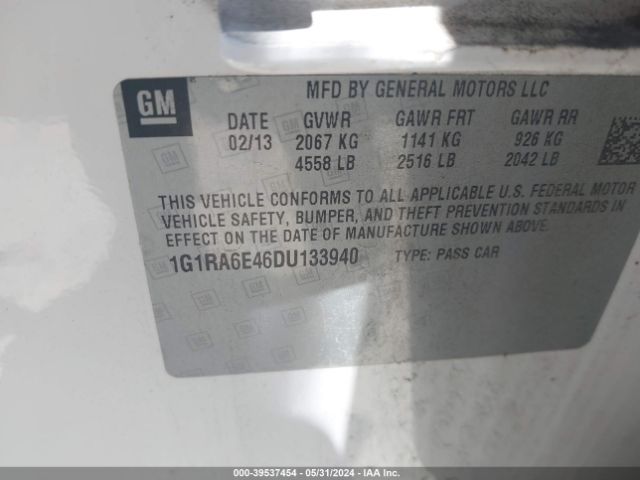 Photo 8 VIN: 1G1RA6E46DU133940 - CHEVROLET VOLT 