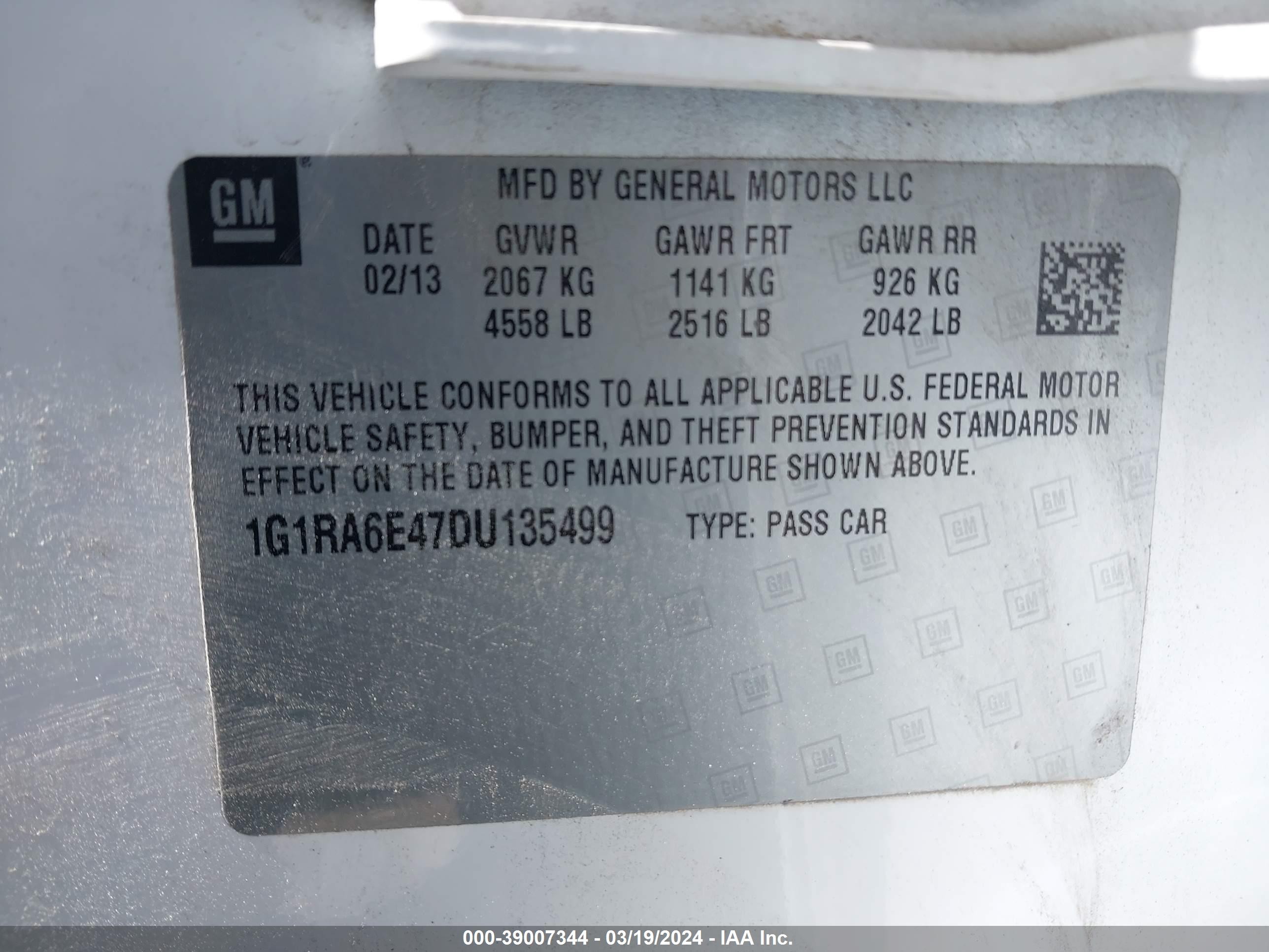 Photo 8 VIN: 1G1RA6E47DU135499 - CHEVROLET VOLT 