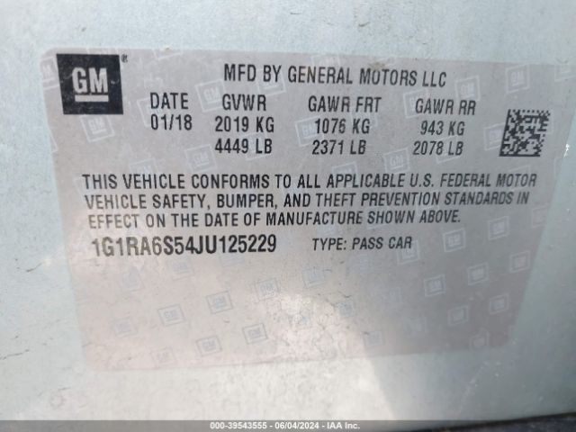 Photo 8 VIN: 1G1RA6S54JU125229 - CHEVROLET VOLT 