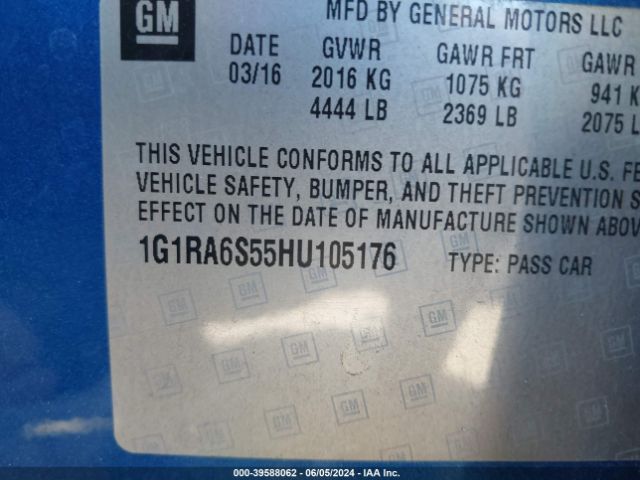 Photo 8 VIN: 1G1RA6S55HU105176 - CHEVROLET VOLT 