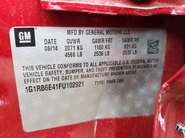 Photo 9 VIN: 1G1RB6E41FU102921 - CHEVROLET VOLT 