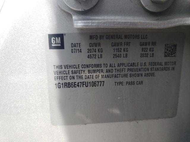 Photo 9 VIN: 1G1RB6E47FU106777 - CHEVROLET VOLT 