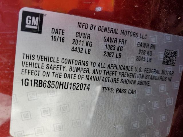 Photo 12 VIN: 1G1RB6S50HU162074 - CHEVROLET VOLT 