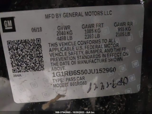 Photo 8 VIN: 1G1RB6S50JU152960 - CHEVROLET VOLT 