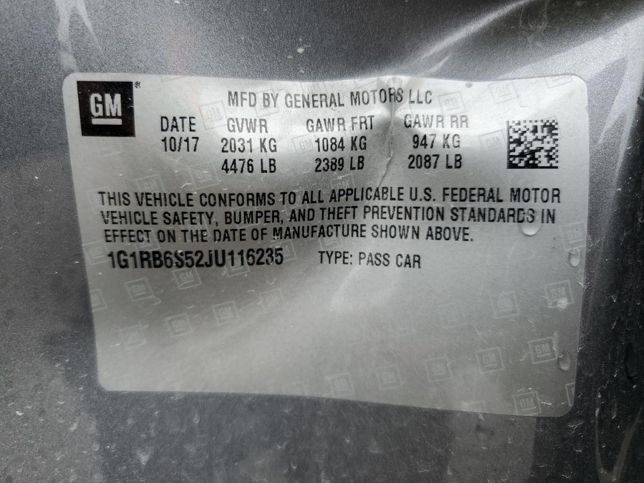 Photo 11 VIN: 1G1RB6S52JU116235 - CHEVROLET VOLT 