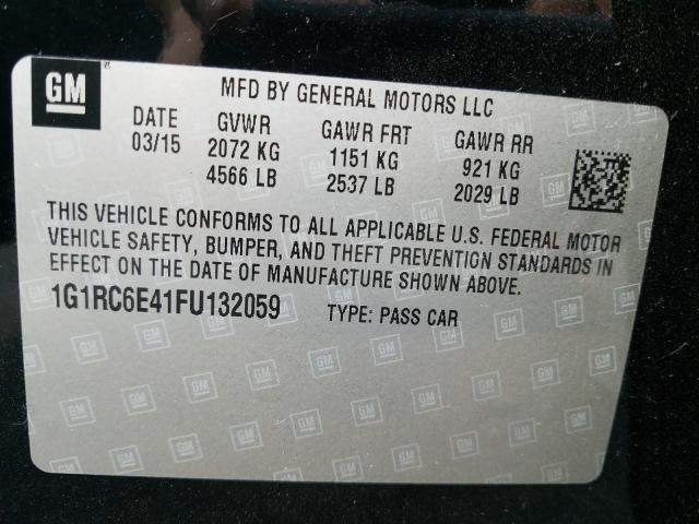 Photo 9 VIN: 1G1RC6E41FU132059 - CHEVROLET VOLT 