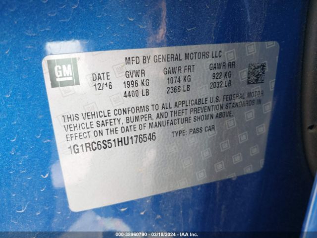 Photo 8 VIN: 1G1RC6S51HU176546 - CHEVROLET VOLT 