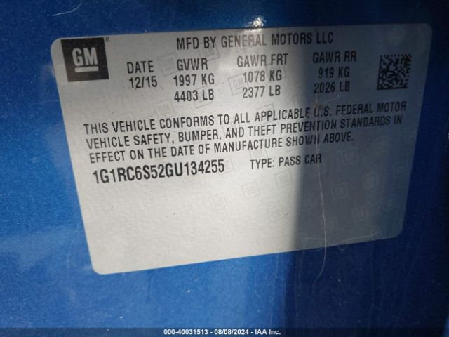 Photo 8 VIN: 1G1RC6S52GU134255 - CHEVROLET VOLT 