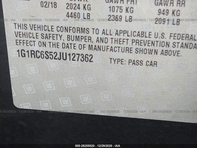 Photo 8 VIN: 1G1RC6S52JU127362 - CHEVROLET VOLT 