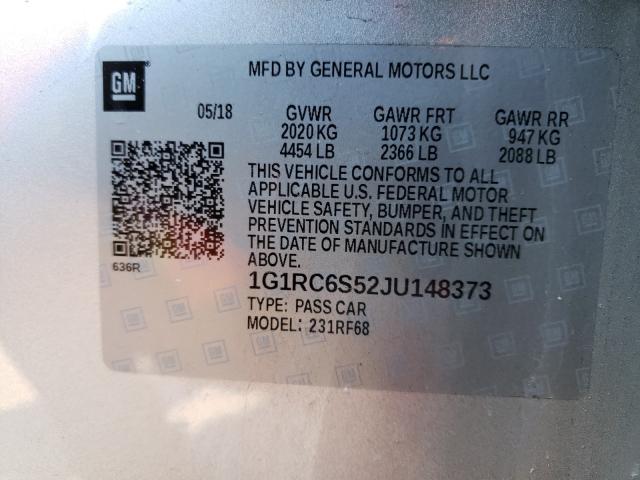 Photo 9 VIN: 1G1RC6S52JU148373 - CHEVROLET VOLT LT 