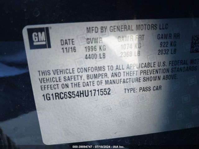 Photo 8 VIN: 1G1RC6S54HU171552 - CHEVROLET VOLT 