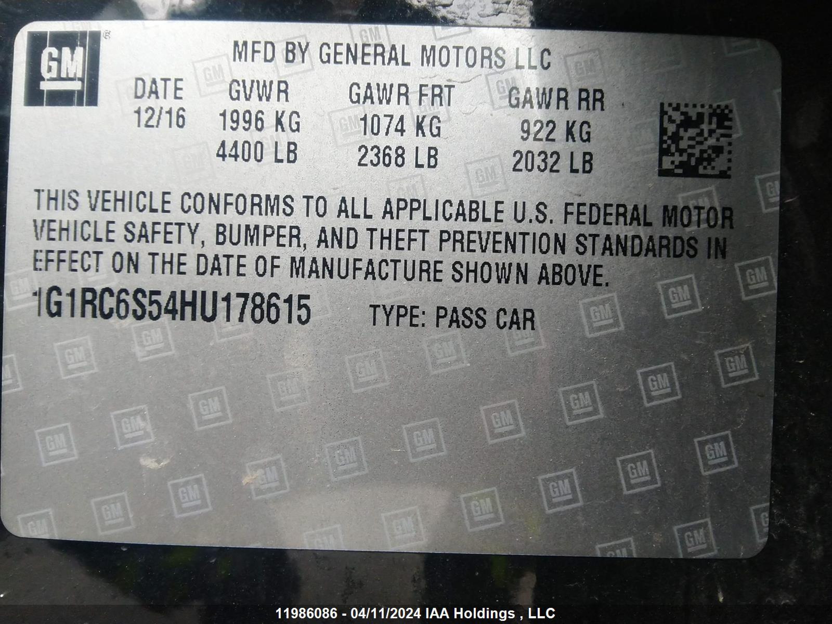 Photo 8 VIN: 1G1RC6S54HU178615 - CHEVROLET VOLT 