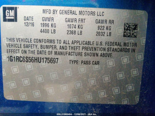 Photo 8 VIN: 1G1RC6S56HU175697 - CHEVROLET VOLT 