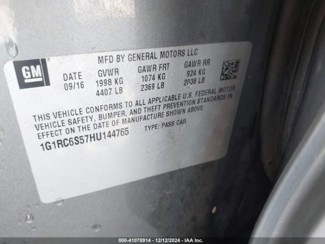 Photo 8 VIN: 1G1RC6S57HU144765 - CHEVROLET VOLT 