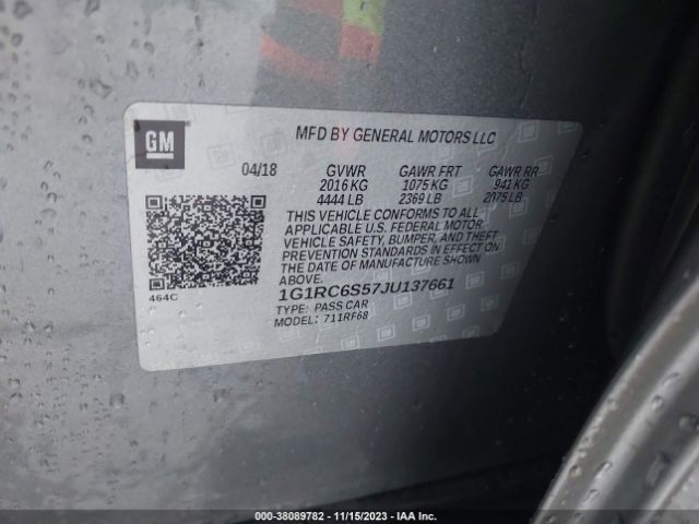 Photo 8 VIN: 1G1RC6S57JU137661 - CHEVROLET VOLT 