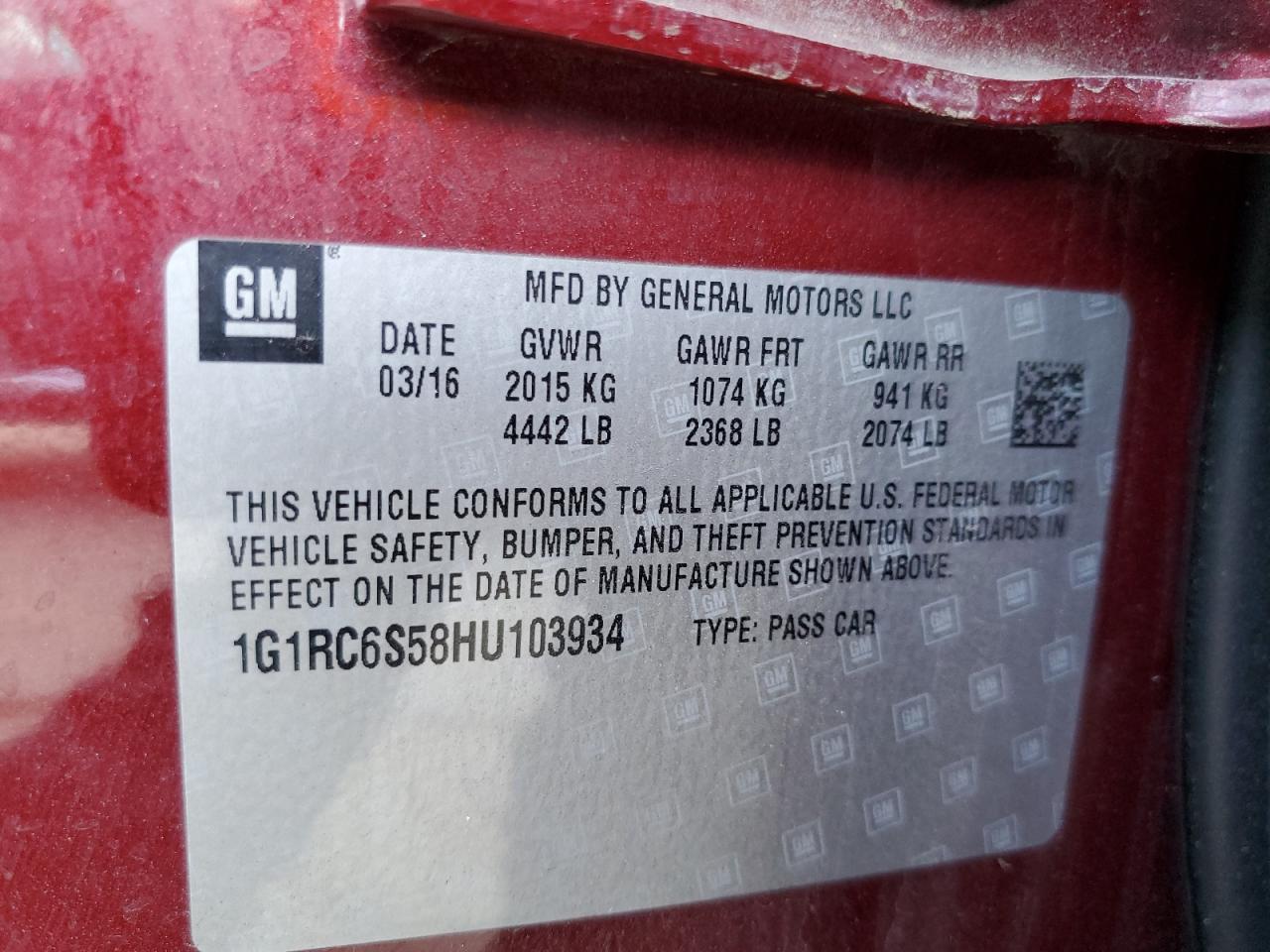 Photo 11 VIN: 1G1RC6S58HU103934 - CHEVROLET VOLT 