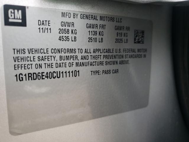 Photo 9 VIN: 1G1RD6E40CU111101 - CHEVROLET VOLT 