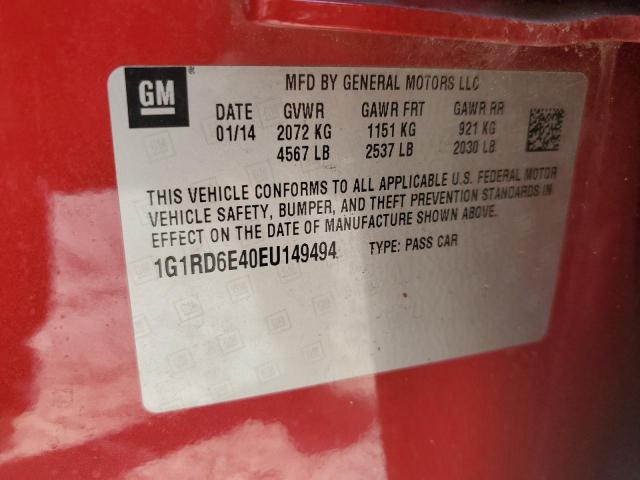 Photo 11 VIN: 1G1RD6E40EU149494 - CHEVROLET VOLT 