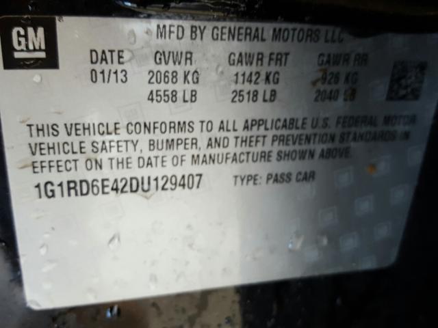 Photo 9 VIN: 1G1RD6E42DU129407 - CHEVROLET VOLT 