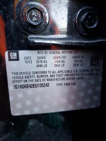 Photo 11 VIN: 1G1RD6E42EU135242 - CHEVROLET VOLT 