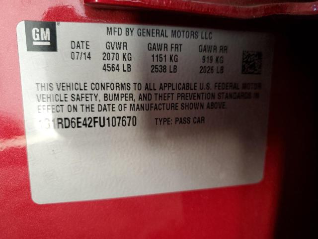 Photo 11 VIN: 1G1RD6E42FU107670 - CHEVROLET VOLT 