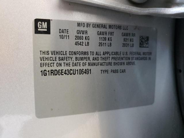 Photo 11 VIN: 1G1RD6E43CU106491 - CHEVROLET VOLT 