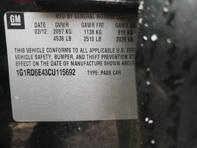 Photo 9 VIN: 1G1RD6E43CU115692 - CHEVROLET VOLT 