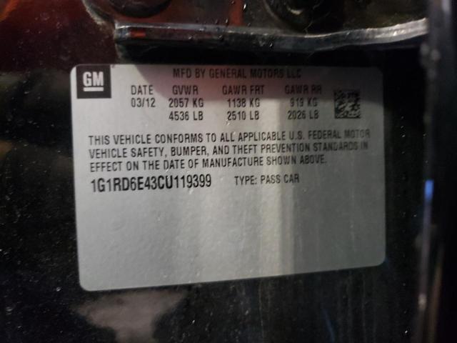 Photo 9 VIN: 1G1RD6E43CU119399 - CHEVROLET VOLT 