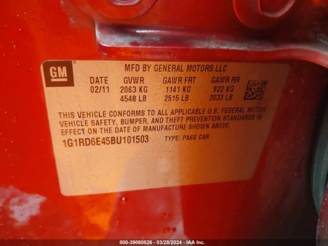 Photo 8 VIN: 1G1RD6E45BU101503 - CHEVROLET VOLT 