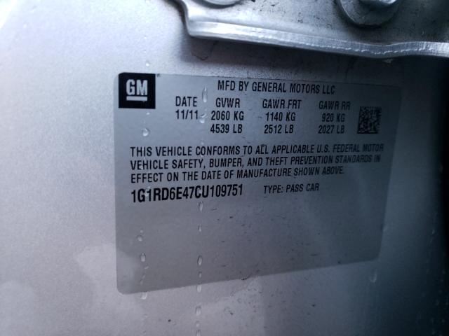 Photo 9 VIN: 1G1RD6E47CU109751 - CHEVROLET VOLT 