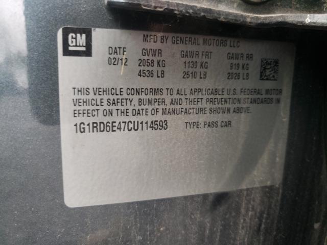 Photo 9 VIN: 1G1RD6E47CU114593 - CHEVROLET VOLT 