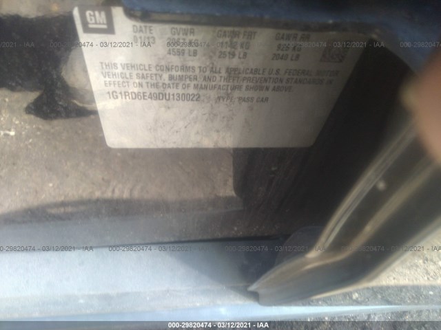 Photo 8 VIN: 1G1RD6E49DU130022 - CHEVROLET VOLT 