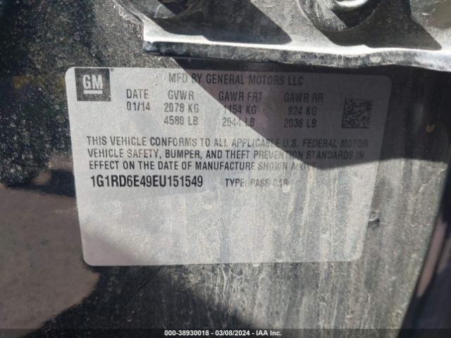 Photo 8 VIN: 1G1RD6E49EU151549 - CHEVROLET VOLT 