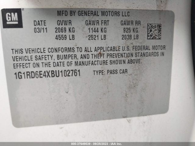 Photo 8 VIN: 1G1RD6E4XBU102761 - CHEVROLET VOLT 