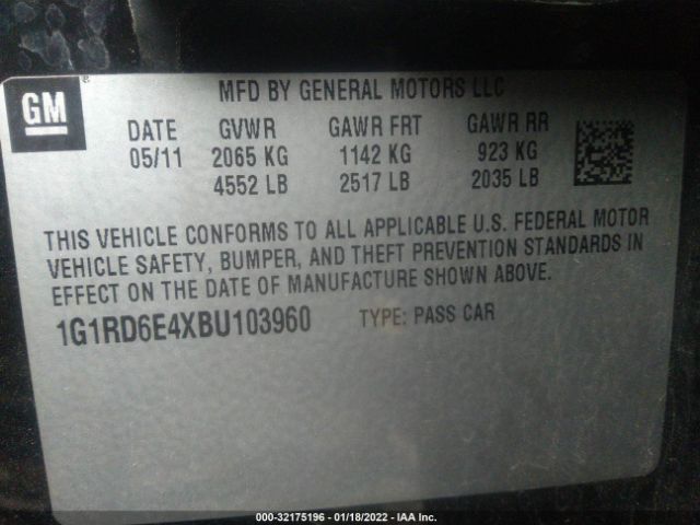 Photo 8 VIN: 1G1RD6E4XBU103960 - CHEVROLET VOLT 