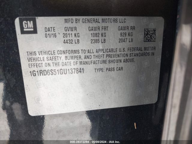 Photo 8 VIN: 1G1RD6S51GU137841 - CHEVROLET VOLT 