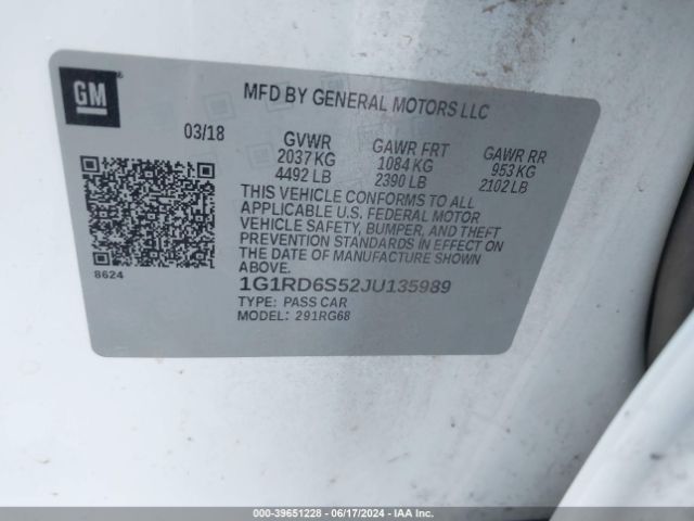 Photo 8 VIN: 1G1RD6S52JU135989 - CHEVROLET VOLT 