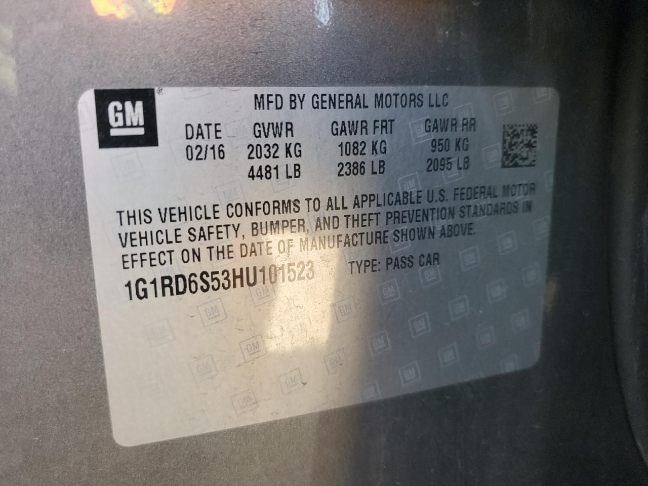 Photo 11 VIN: 1G1RD6S53HU101523 - CHEVROLET VOLT 