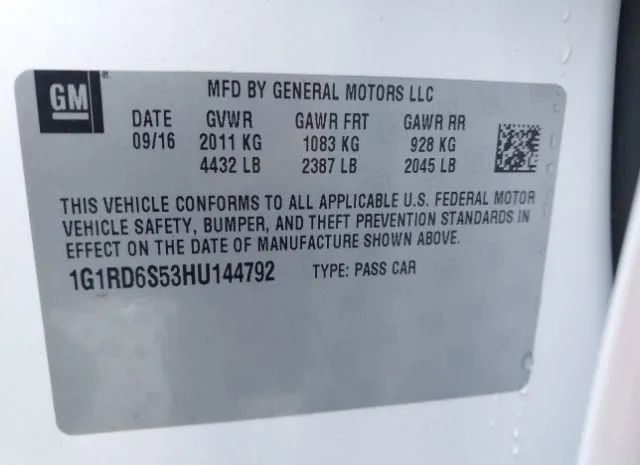 Photo 8 VIN: 1G1RD6S53HU144792 - CHEVROLET VOLT 