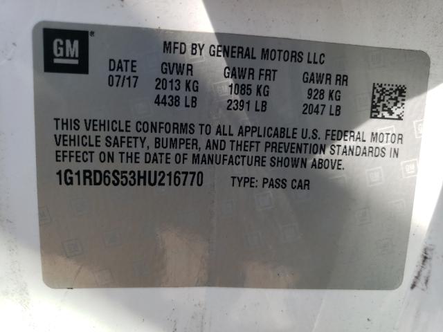 Photo 9 VIN: 1G1RD6S53HU216770 - CHEVROLET VOLT PREMI 