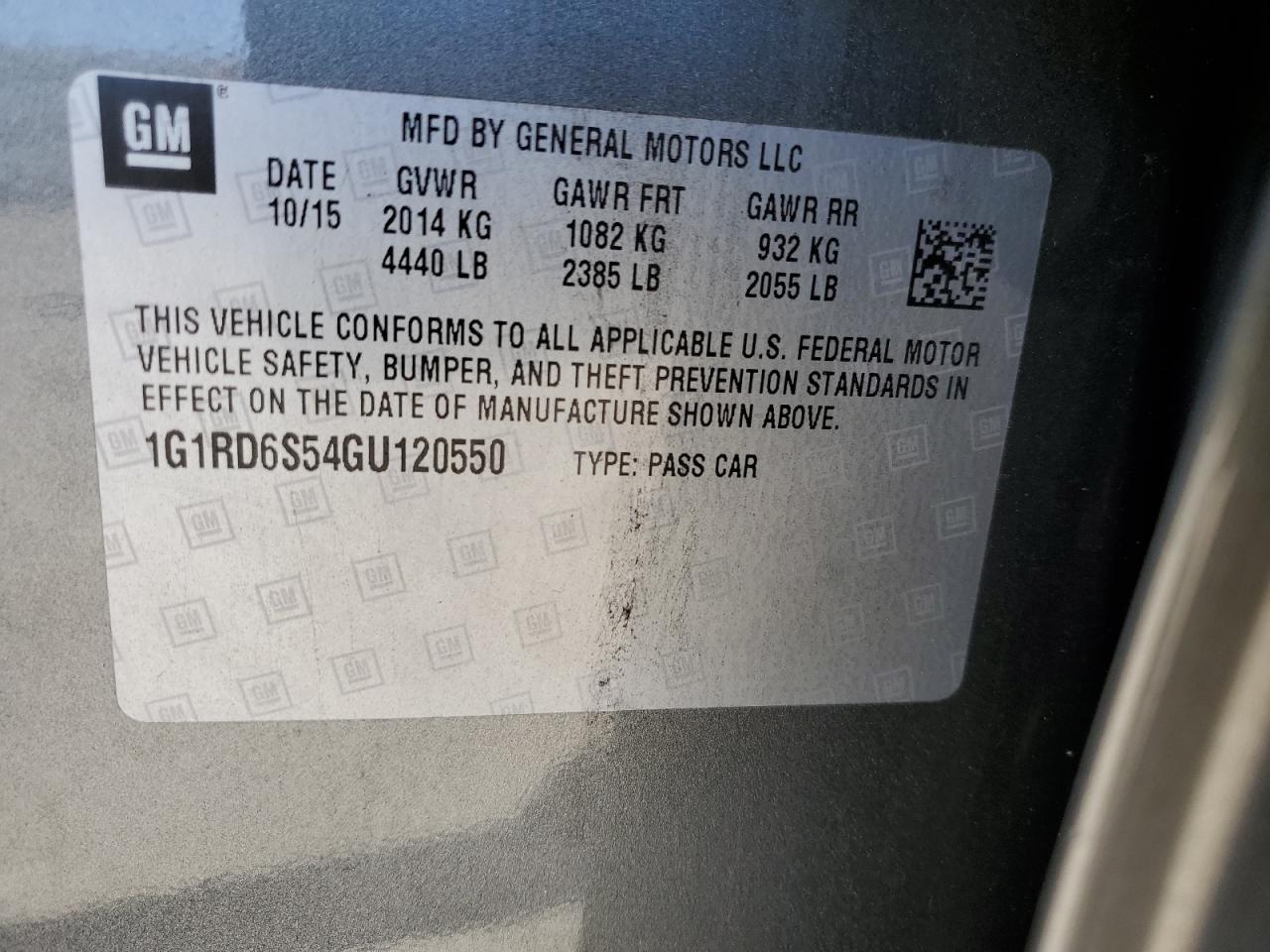 Photo 12 VIN: 1G1RD6S54GU120550 - CHEVROLET VOLT LTZ 