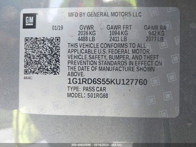 Photo 8 VIN: 1G1RD6S55KU127760 - CHEVROLET VOLT 