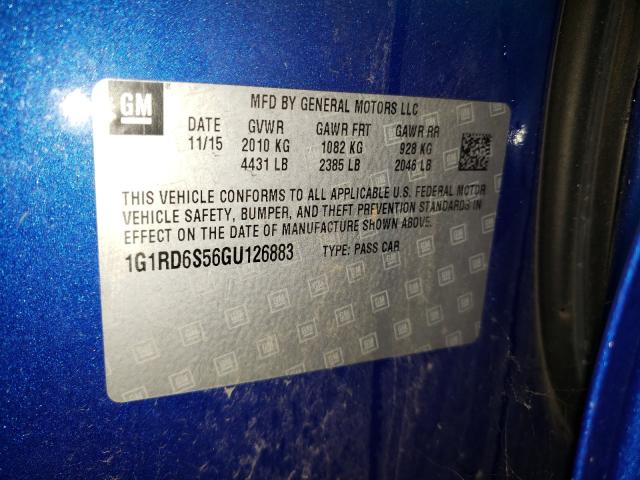 Photo 9 VIN: 1G1RD6S56GU126883 - CHEVROLET VOLT 