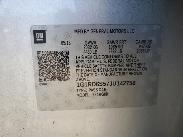 Photo 12 VIN: 1G1RD6S57JU142758 - CHEVROLET VOLT PREMI 