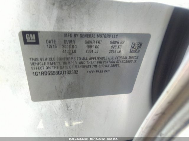 Photo 8 VIN: 1G1RD6S58GU133382 - CHEVROLET VOLT 