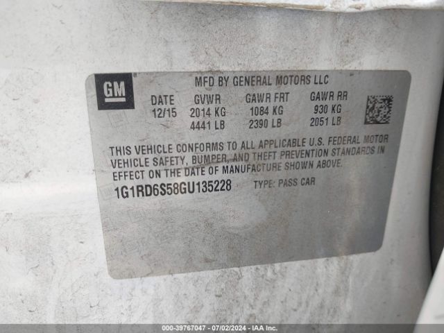 Photo 8 VIN: 1G1RD6S58GU135228 - CHEVROLET VOLT 