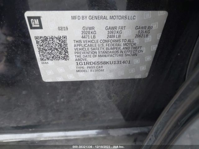 Photo 8 VIN: 1G1RD6S58KU131401 - CHEVROLET VOLT 