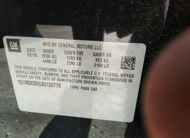 Photo 8 VIN: 1G1RD6S59JU129770 - CHEVROLET VOLT 